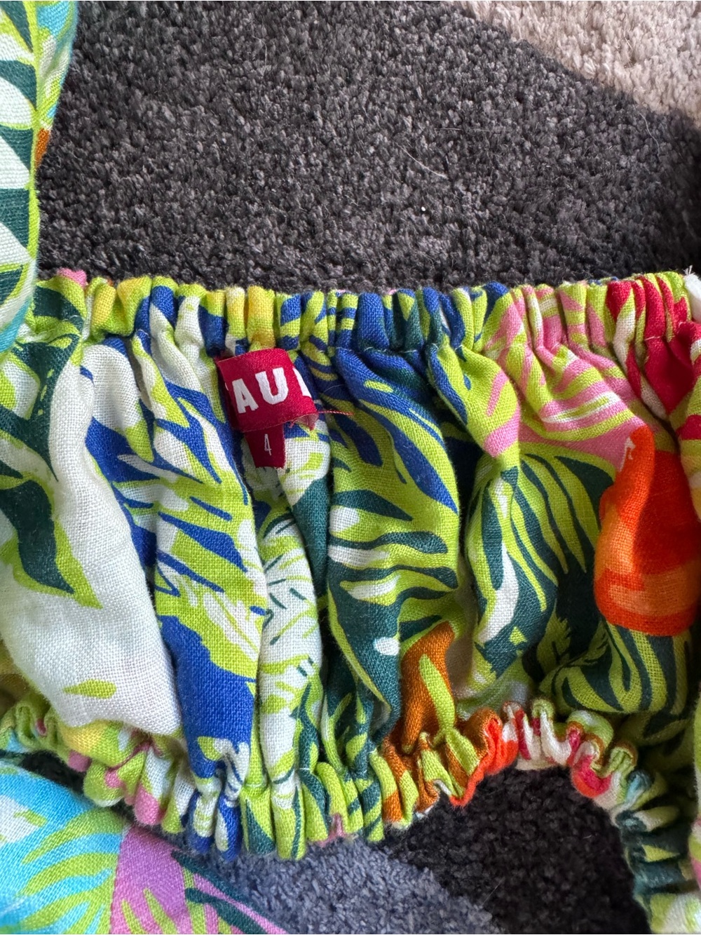 STAUD Yellow Tropical Print Cutout Maxi Dress - Picture 3 of 3